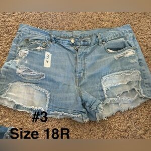American Eagle Outfitters Light Blue Ripped Jean Shorts